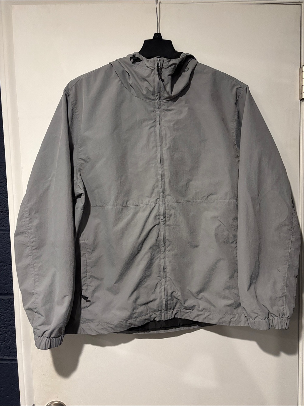 Men's H&M Light Gray Hooded Windbreaker Jacket